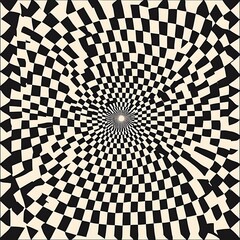 Abstract Black and White Checkered Vortex