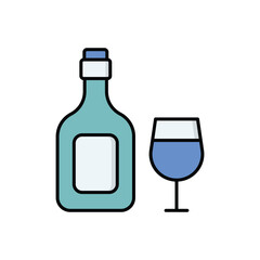 Wine  icon isolated on a white background. Vector illustration.