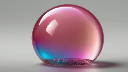 A realistic 3D-rendered pink soap ball with a smooth, glossy surface and soft reflections. The delicate, translucent texture gives it a clean and fresh appearance, perfect for beauty, skincare, and hy