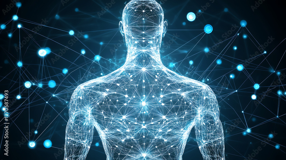 Poster digital human connection interface technology body network neural science artificial intelligence
