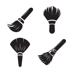 High-Quality Vector Silhouette of a Brush on White Background