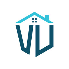 VU House Logo Design Template. Letter VU Logo for Real Estate, Construction or any House Related Business