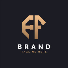 FF Logo Design. Modern, Minimal, Elegant and Luxury FF Logo. Alphabet Letter FF Logo Design for Brand Corporate Business Identity.