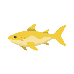 A Cute Yellow Cartoon Shark Illustration Design for Kids