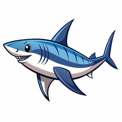 Adorable Cartoon Shark Illustration Ocean Animal Design