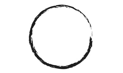 Vector brush strokes circles of paint on white background. Ink hand drawn paint brush circle. Logo, label design element vector illustration. Black abstract circle vector brush strokes circles  .