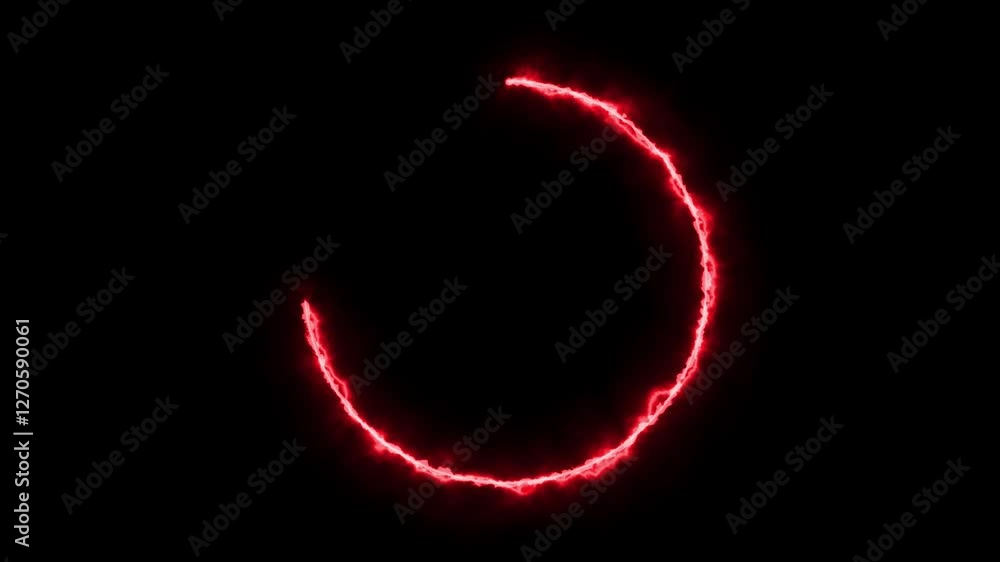 Poster red effect neon glowing circular frame background. repetitive motion animation and flashing. bright 