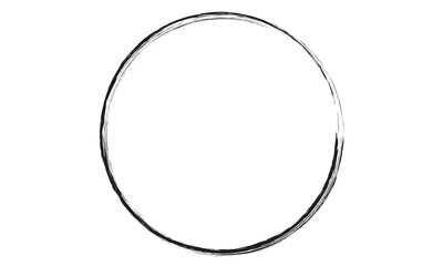 Vector brush strokes circles of paint on white background. Ink hand drawn paint brush circle. Logo, label design element vector illustration. Black abstract circle vector brush strokes circles  .