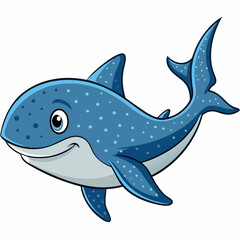 Adorable Cartoon Whale Shark Illustration for Kids Books and Educational Materials