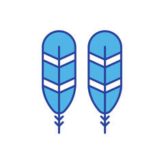 Native American Feather icon isolated on a white background. Vector illustration.