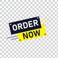 Order now Button web template Banner Label order now sign icon Vector illustration