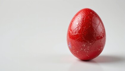 Red easter Egg isolated on white background