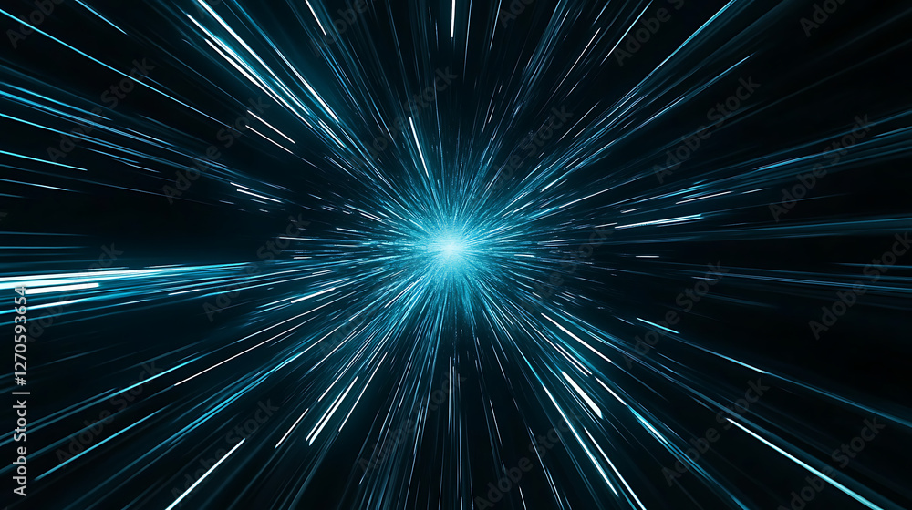 Aufkleber dynamic burst of light hyperspace speed technology streamlined futuristic data transfer effects
