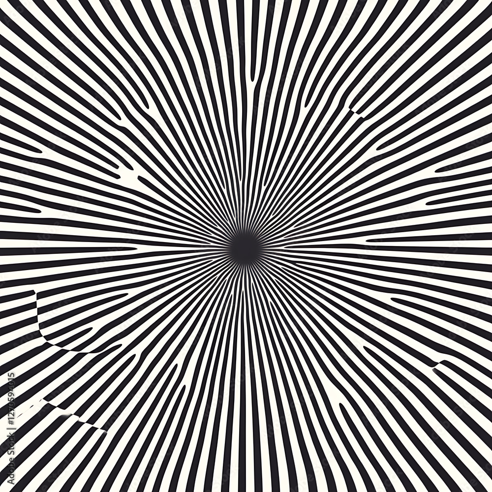 Poster dynamic concentric optical illusion creates a mesmerizing pattern with alternating stripes in art de