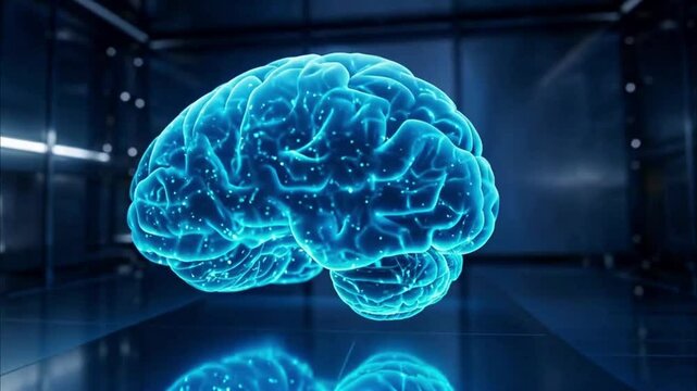 Futuristic Human Brain with Cybernetic Circuits & Glowing Digital Interface