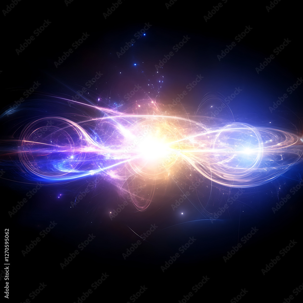 Aufkleber dynamic plasma energy field in a symphony of light and color bursting across the dark void of space