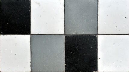 Naklejka premium Black, White, and Gray Tile Pattern