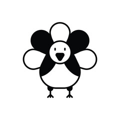 Turkey icon isolated on a white background. Vector illustration.