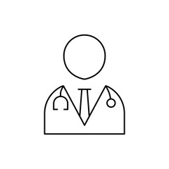 Doctor line icon on white background.