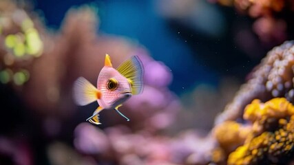The vibrant purple fish swam gracefully among the coral, captivating divers with its stunning colors. - Powered by Adobe