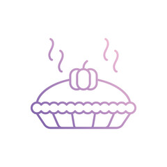 Pumpkin Pie icon isolated on a white background. Vector illustration.