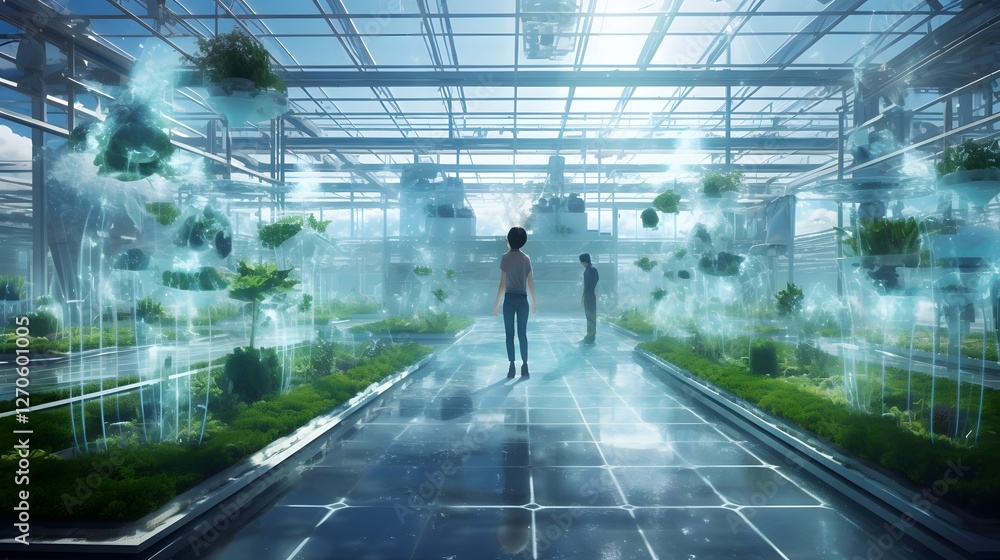 Poster cutting edge automated greenhouse featuring ai driven irrigation and environmental monitoring for op