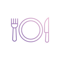 Table Setting icon isolated on a white background. Vector illustration.
