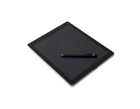 Realistic tablet with pen isolated on transparent background - Powered by Adobe
