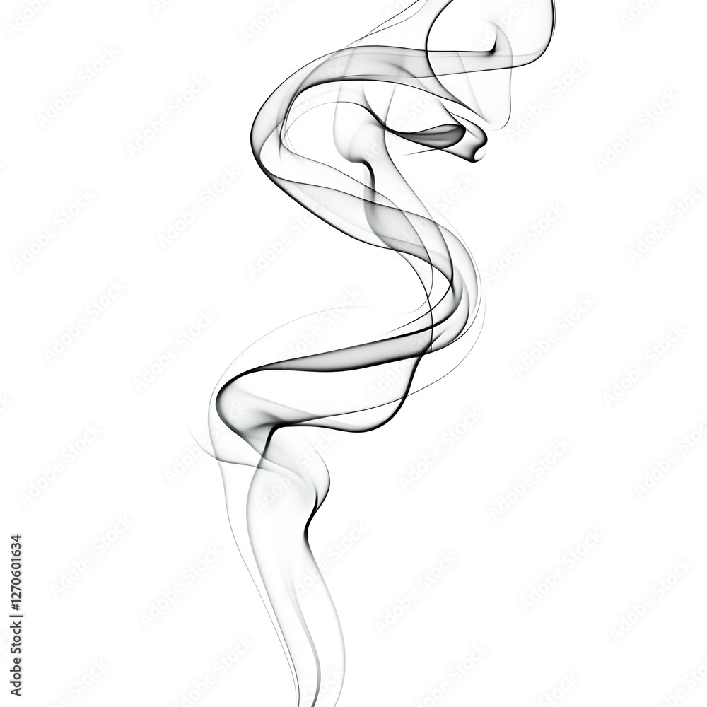 Poster elegant smoke stream on white background for abstract art and design projects in creative applicatio