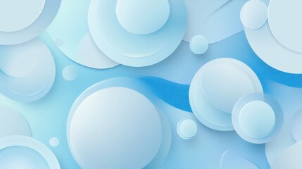 Abstract background with pastel blue circles and wavy lines.