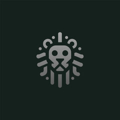 A fierce lion head logo symbolizing strength, courage, and leadership with bold details.
