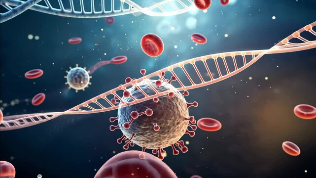 A biological virus slow motion abstract animation video, biology medical science biotechnology data research, microscope virus slow motion abstract 4k animation video