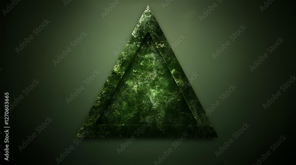 Poster emerald geometry serenity triangle form pattern abstract design background visual backdrop dark oliv