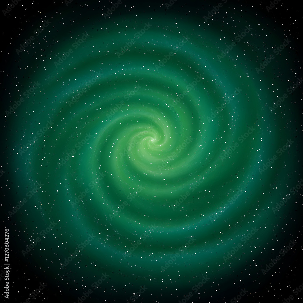 Poster emerald space nebula spiral galaxy of stars abstract digital art visual composition in deep universe