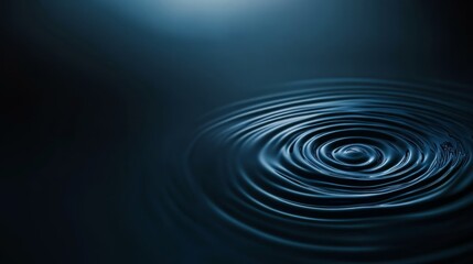 Swirling layers of dark indigo liquid form smooth, hypnotic patterns under low lighting, evoking a dreamlike fluid movement and tranquility, with room for text