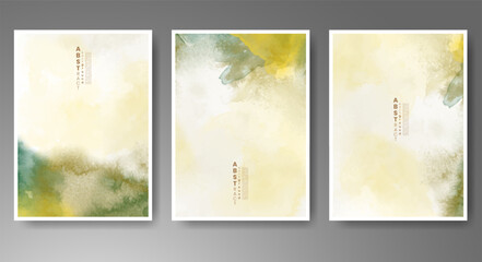 Set of bright colorful vector watercolor background. Design for your date, postcard, banner, logo. 