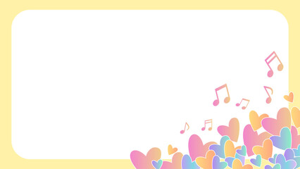 音符　音楽　ハート　背景　素材