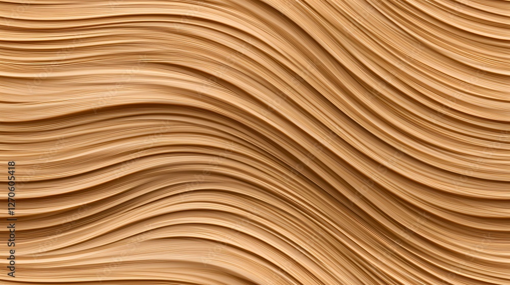 Poster the image shows a digitally created abstract pattern of light brown, wavy lines that resemble flowin