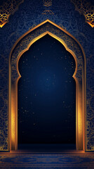 ramadhan story template design with dark blue background
