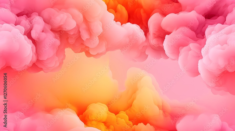 Aufkleber the image contains an abstract rendering of swirling, amorphous clouds of pink and orange hues, crea