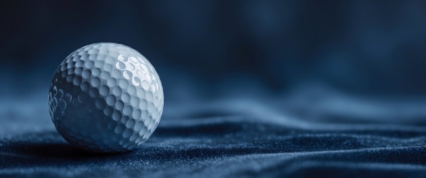 Simple yet stylish golf ball on an elegant dark blue surface