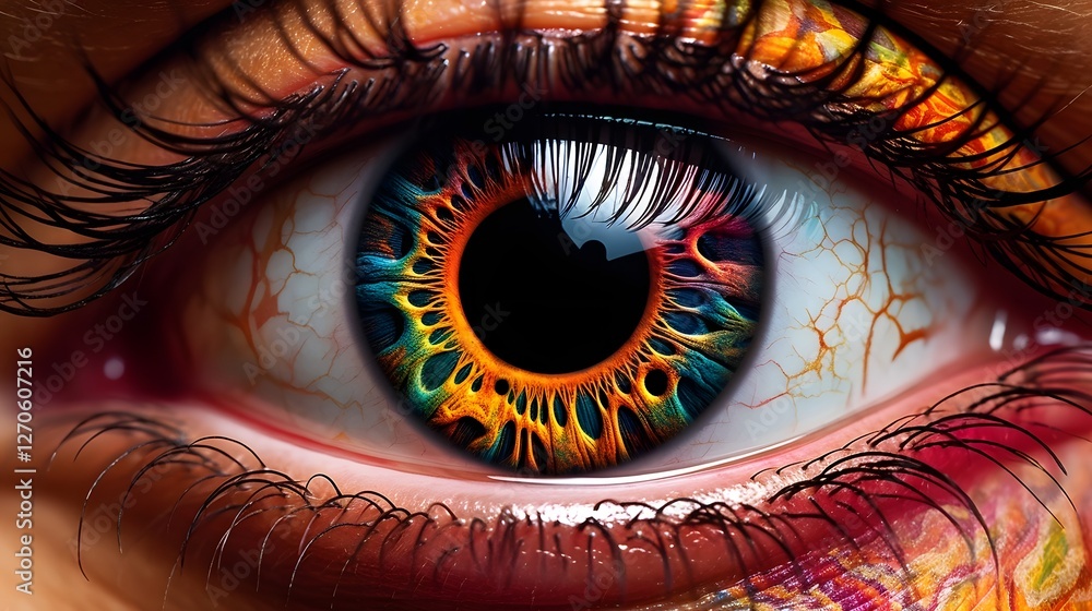 Poster mesmerizing fractal eye a captivating digital masterpiece of surreal beauty that transports the view