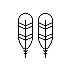 Native American Feather icon isolated on a white background. Vector illustration.