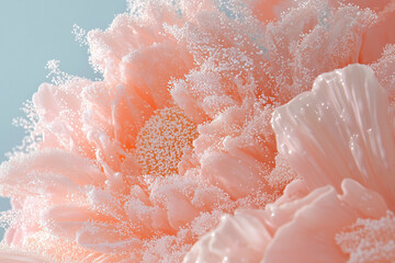 Macro shot of pollen grains on a flower, highlighting allergens in spring air.