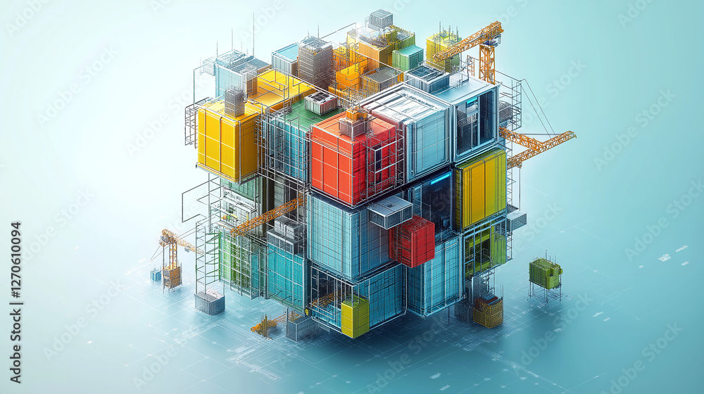 Poster abstract surreal construction site background . generative ai . generative ai