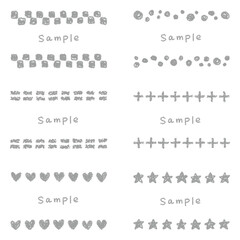 手描きのクレヨン素材　いろいろなフレームセット