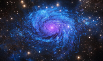 Stellar fractal design in electric blue and violet hues for futuristic visuals