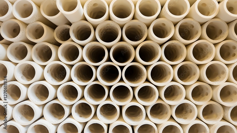 Poster detailed cross sectional view of pvc pipes revealing a multi layered structure that showcases the in