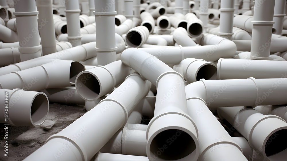 Poster intricate underground drainage system formed by connecting multiple pvc pipes for efficient water fl