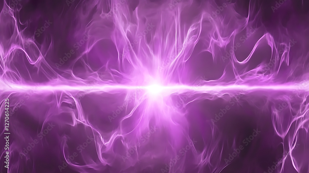 Poster energetic plasma burst abstract design with bright central focal point for science visualizations